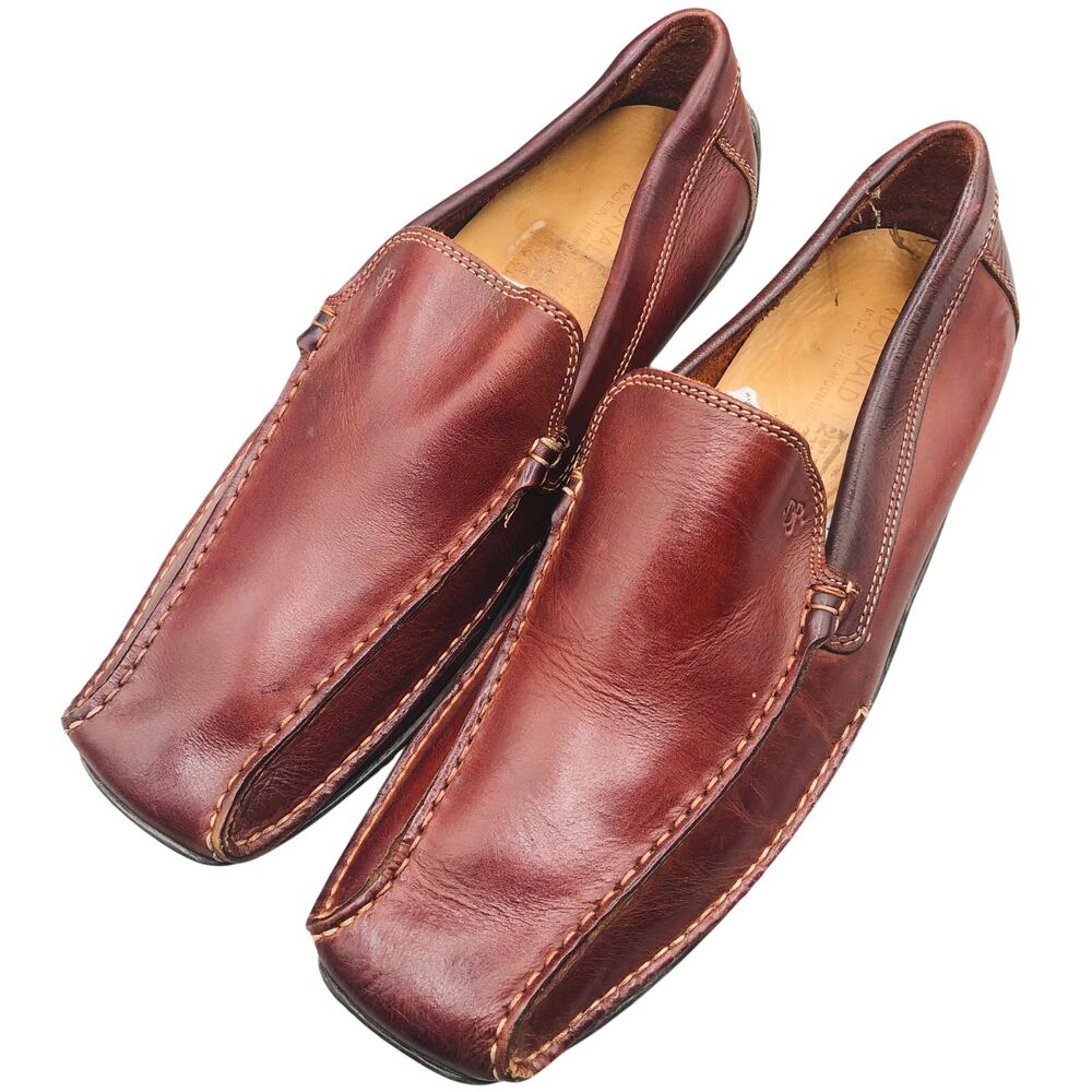 Donald J. Pliner Slip On Loafers Rich Red Brown Drivers shoes Sz 10